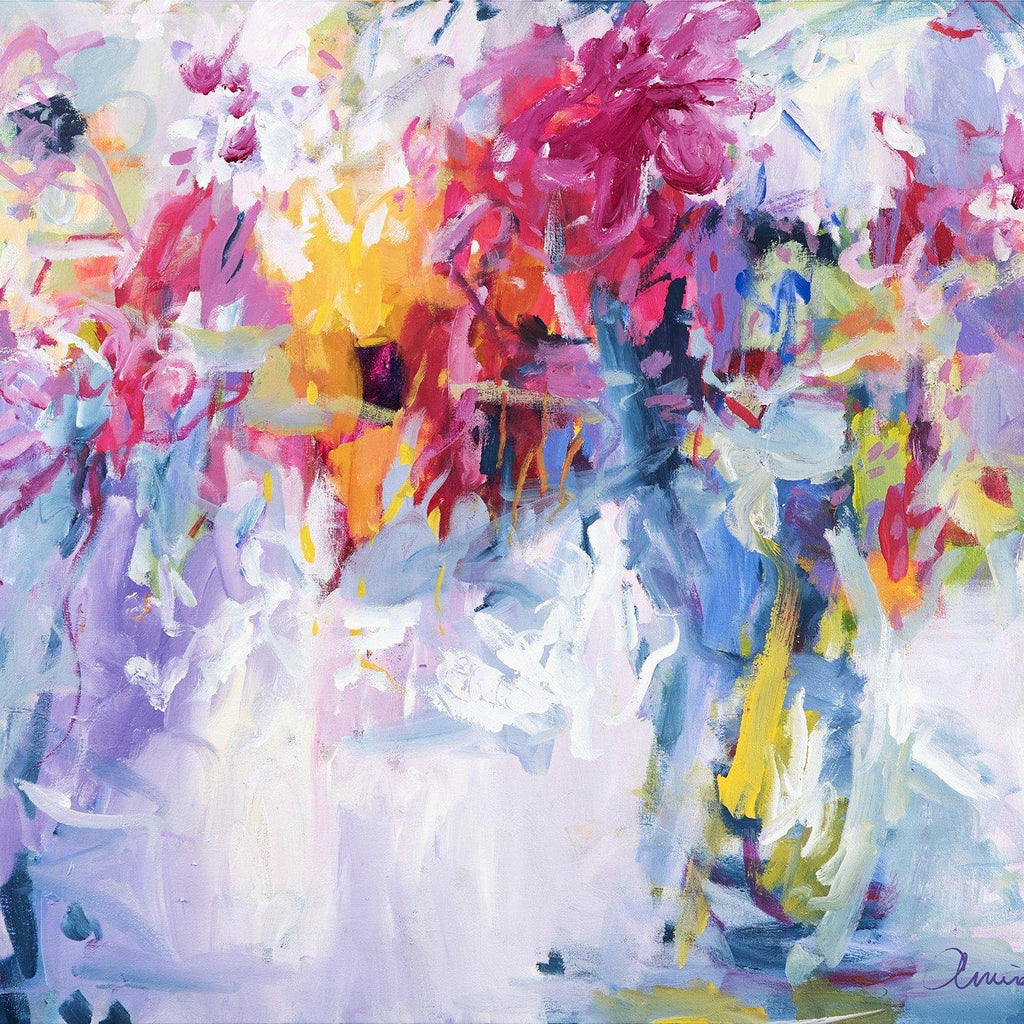 Lavender Flowers in My Hand and the Sun Kissing My Neck - Original Painting on 30x40” Canvas