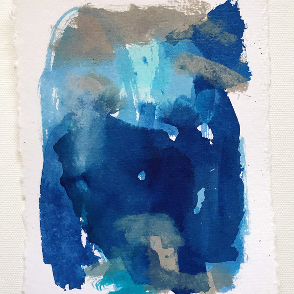 “Denim on Denim” - 5x7” Original Painting on Handmade Paper