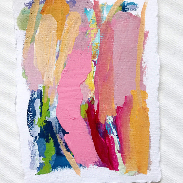 “Stretching Waves” 5x7” Original on Handmade Paper