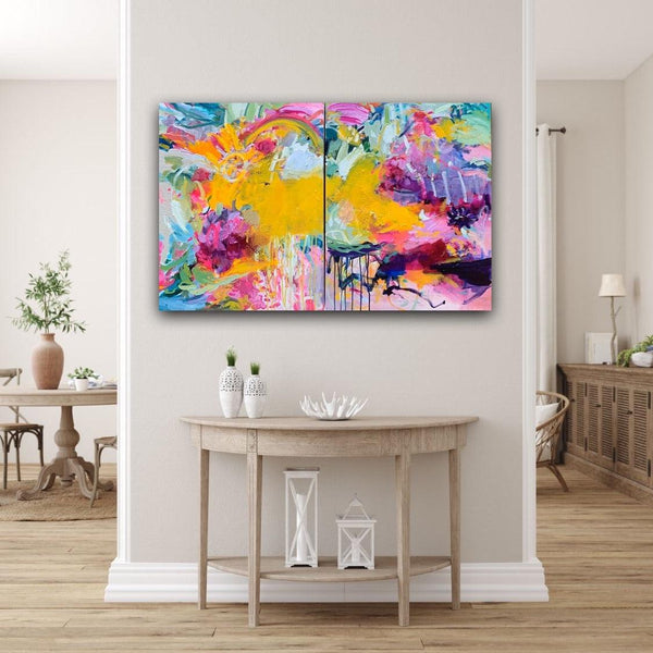 “Brave New World” 30x48” -Original Diptych Canvas Painting